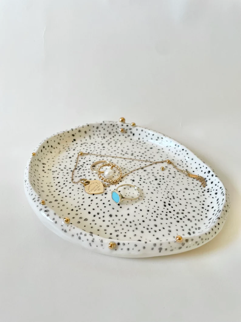 ??clat de Perles Ring Dish with gold detail