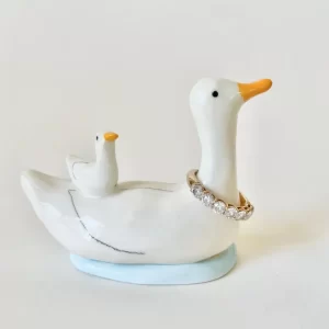Handmade Ceramic Goose Ring Holder